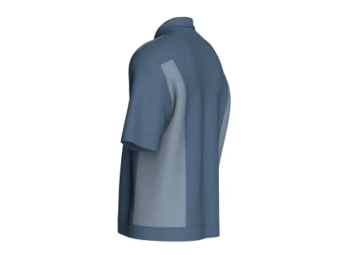 Men Half-Sleeve Zip Up Polo Shirt 3D Model