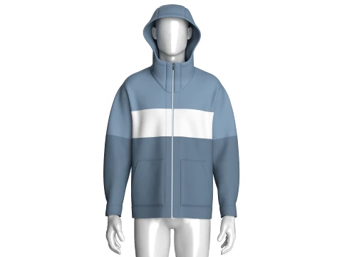Men Multi-Color Hooded Jacket 3D Model