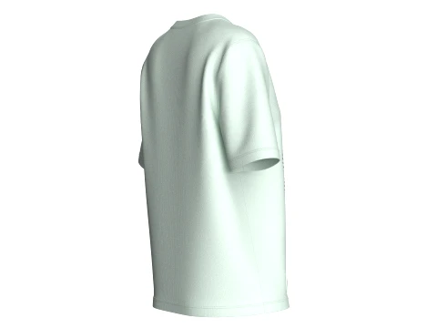 Girls Floral Printed Front Side Button T-Shirt 3D Model