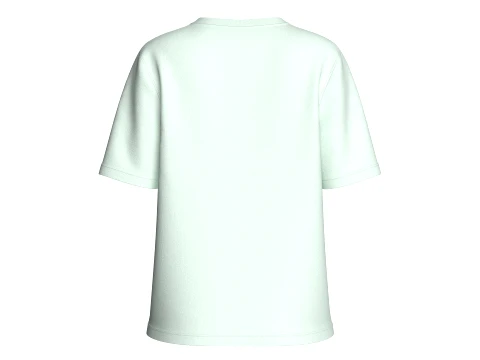 Girls Floral Printed Front Side Button T-Shirt 3D Model