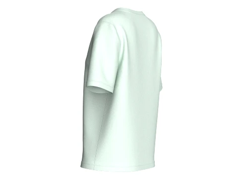 Girls Floral Printed Front Side Button T-Shirt 3D Model