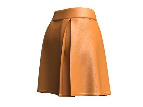 Girls High-Waisted Box Pleated Mini Skirt 3D Model