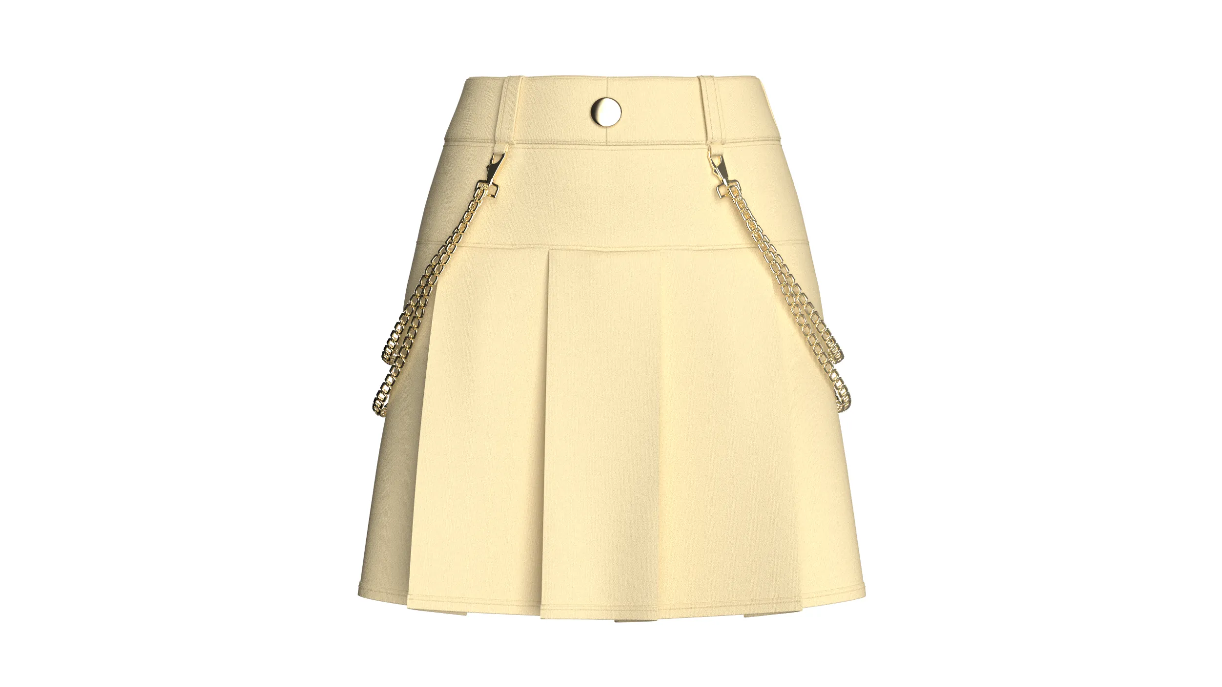 Girls Pleated Mini Skirt With Chain 3D Model .c4d .max .obj .3ds .fbx .stl .blend 