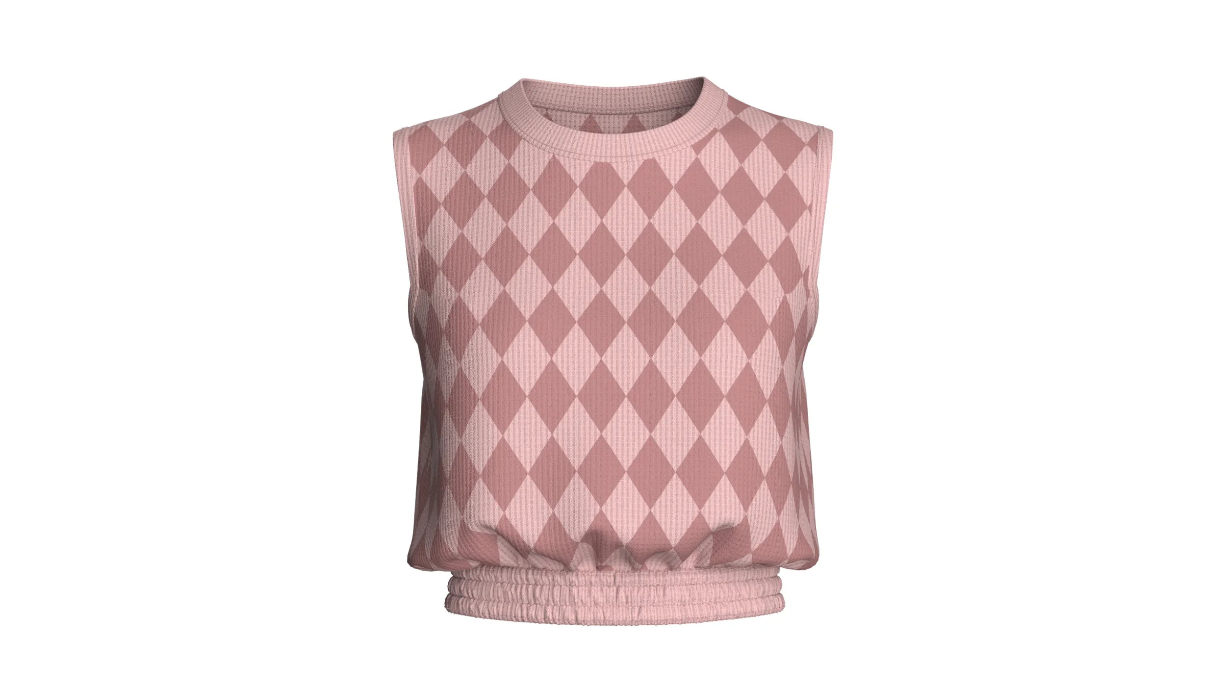 Girls Sleeveless Crop Top With Elastic-Hem 3D Model .c4d .max .obj .3ds .fbx .stl .blend