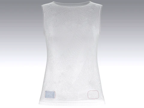 Girls Striped Printed Tank Top With Patch 3D Model