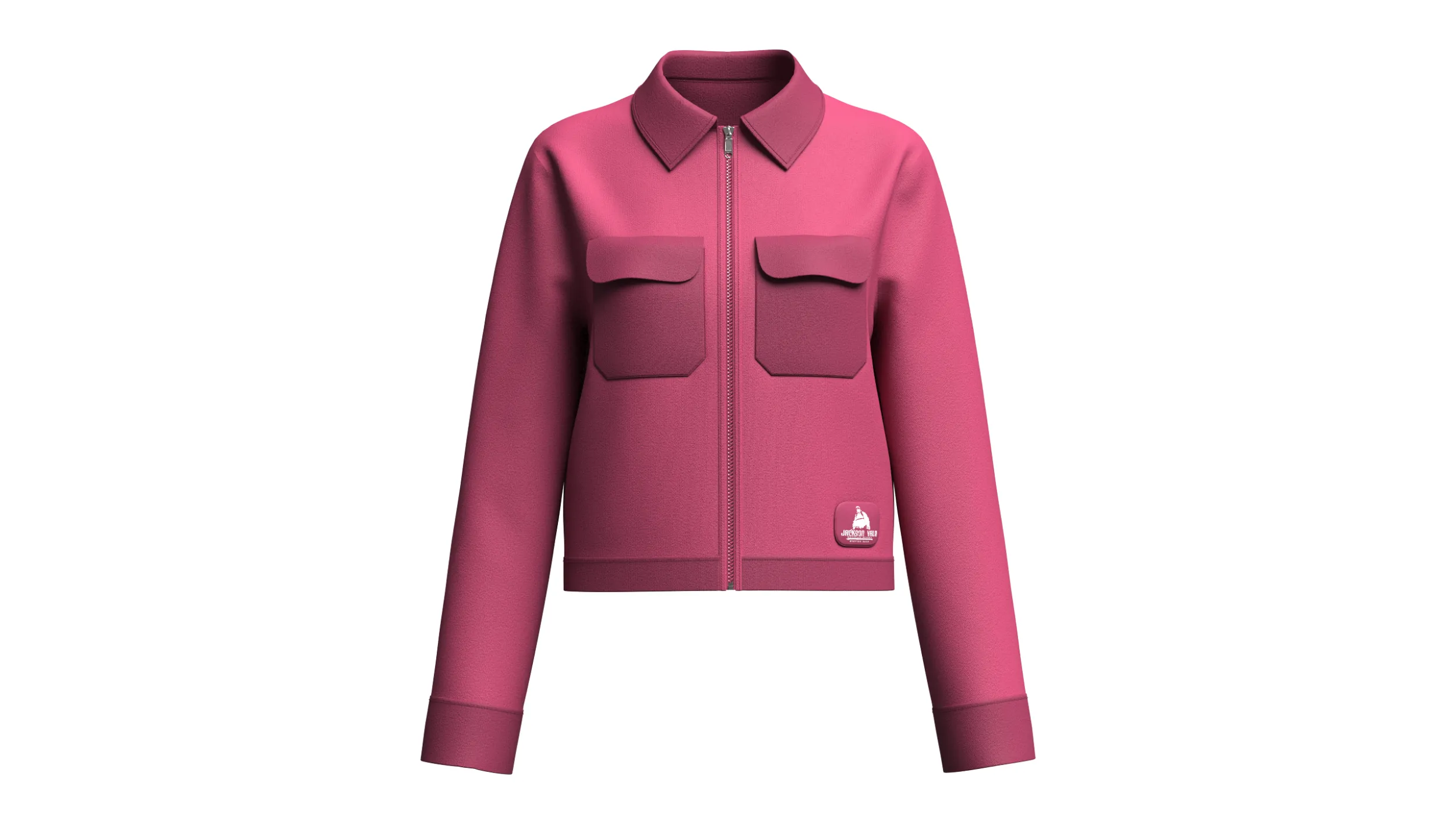 Girls Zip-Up Collared Jacket With Flap Pocket 3D Model .c4d .max .obj .3ds .fbx .stl .blend 