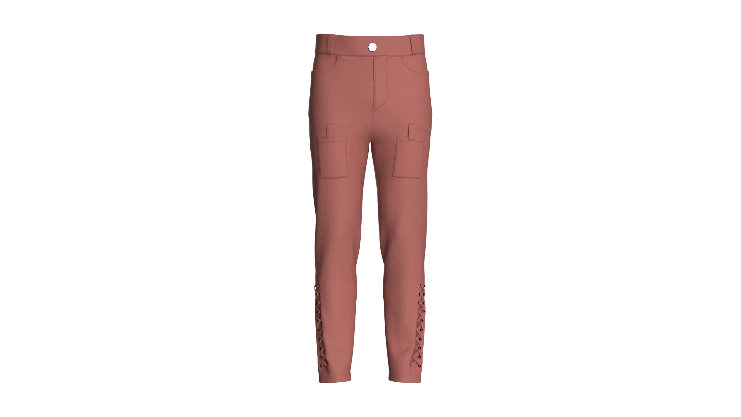 Men Criss-Cross Lace Up Hem Pant 3D Model .c4d .max .obj .3ds .fbx .stl .blend 