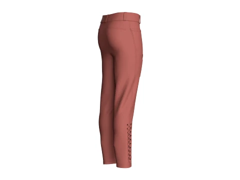 Men Criss-Cross Lace Up Hem Pant 3D Model
