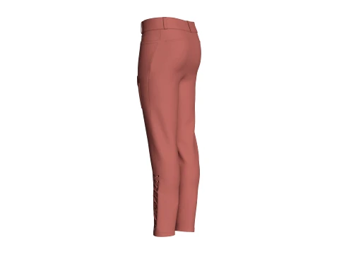 Men Criss-Cross Lace Up Hem Pant 3D Model