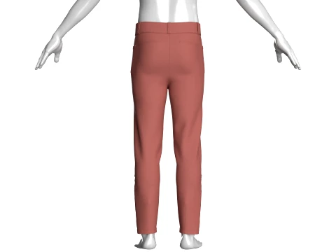 Men Criss-Cross Lace Up Hem Pant 3D Model