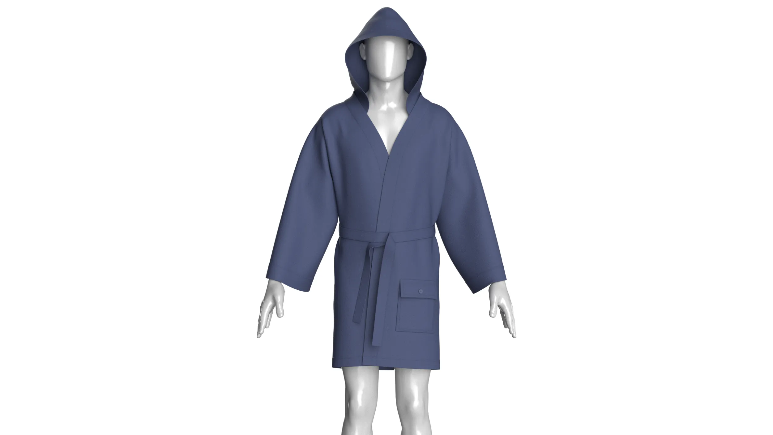 Men Hooded Bathrobe 3D Model .c4d .max .obj .3ds .fbx .stl .blend 
