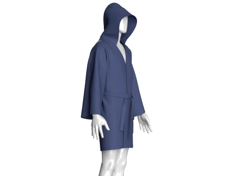 Men Hooded Bathrobe 3D Model