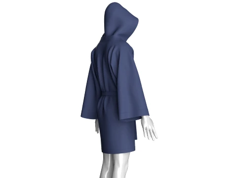 Men Hooded Bathrobe 3D Model