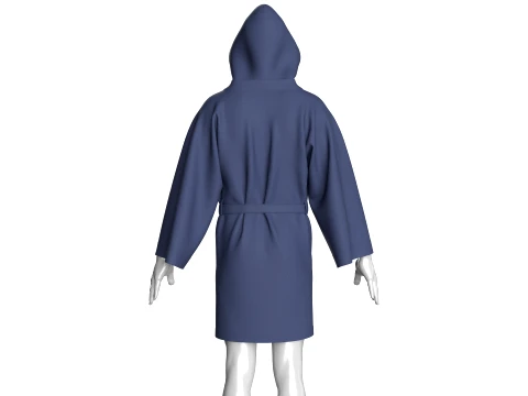 Men Hooded Bathrobe 3D Model