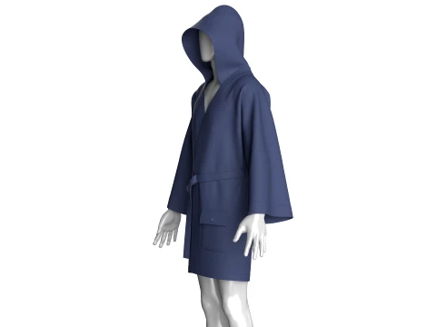 Men Hooded Bathrobe 3D Model