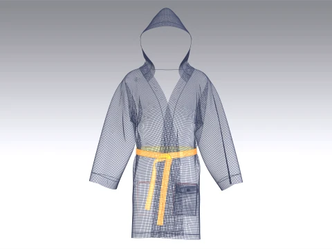 Men Hooded Bathrobe 3D Model