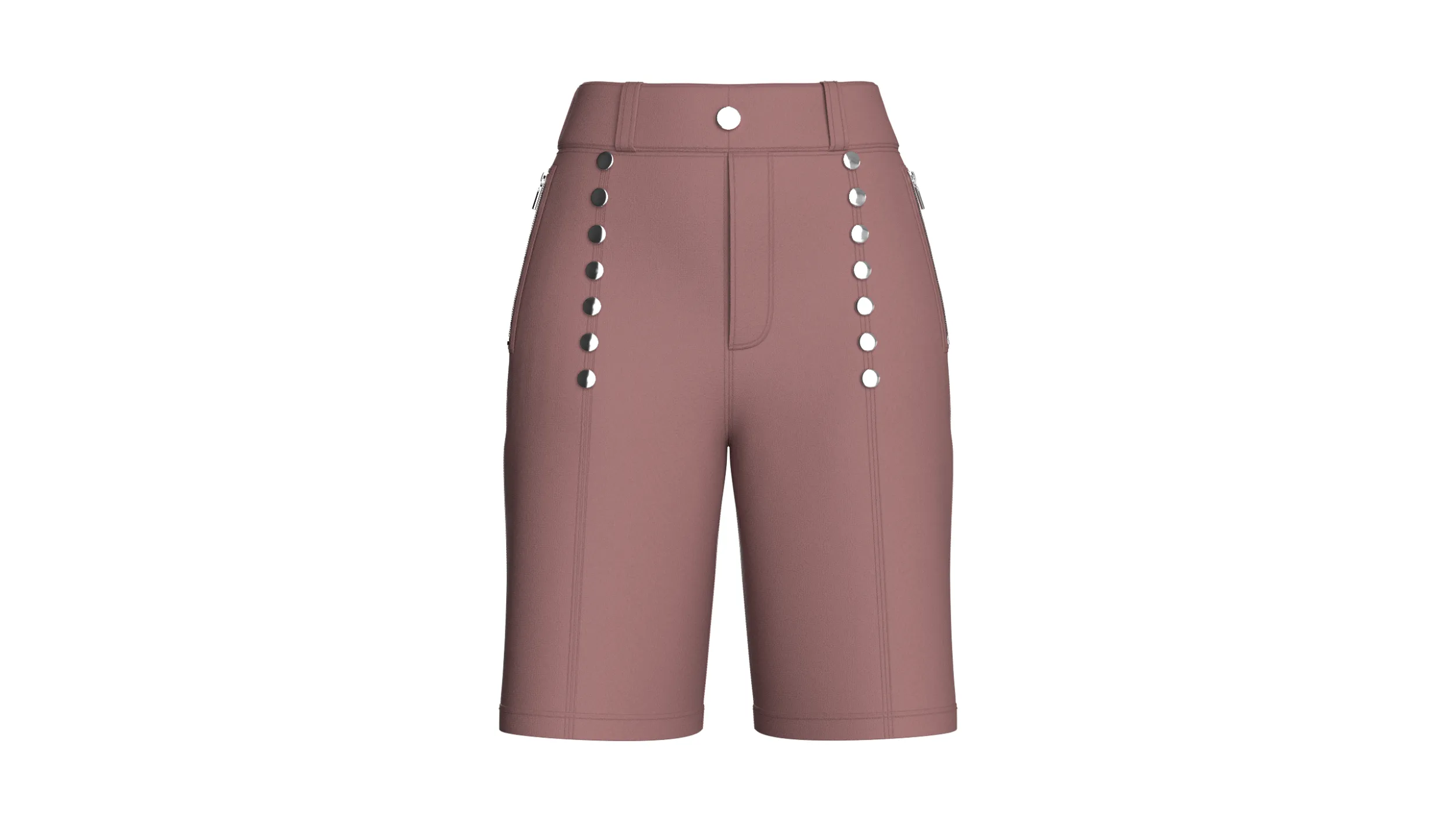 Girls High Waisted Multi-Button Shorts 3D Model .c4d .max .obj .3ds .fbx .stl .blend 