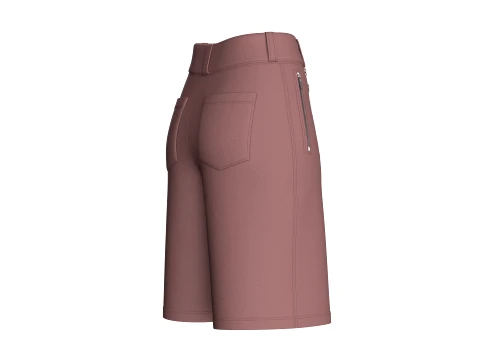 Girls High Waisted Multi-Button Shorts 3D Model