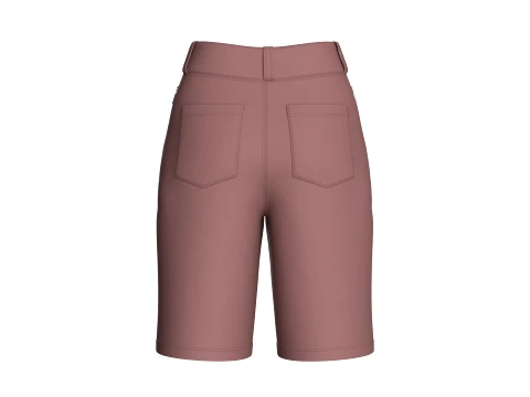Girls High Waisted Multi-Button Shorts 3D Model