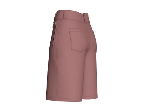 Girls High Waisted Multi-Button Shorts 3D Model