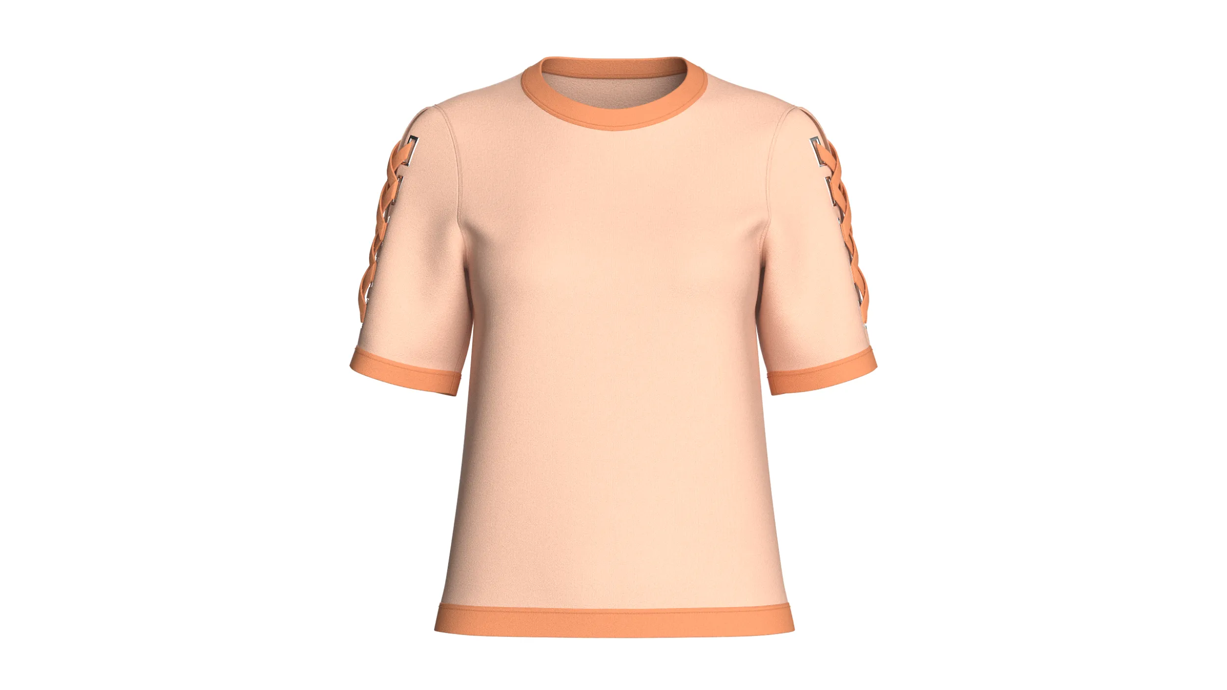 Girls Lace-Up Short Sleeve Tshirt 3D Model .c4d .max .obj .3ds .fbx .stl .blend 