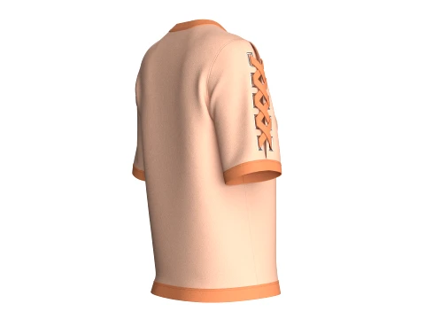 Girls Lace-Up Short Sleeve Tshirt 3D Model