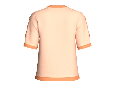 Girls Lace-Up Short Sleeve Tshirt 3D Model