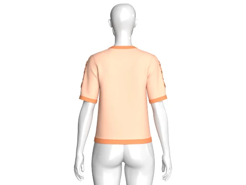 Girls Lace-Up Short Sleeve Tshirt 3D Model