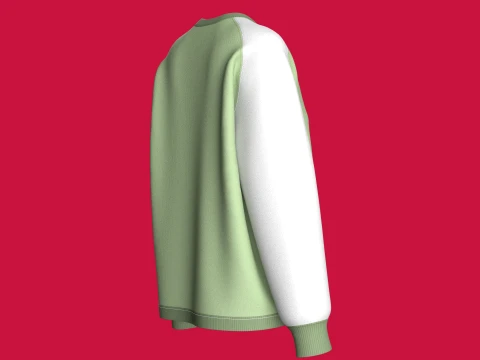 Girls Raglan Side Button-Up Sweatshirt 3D Model