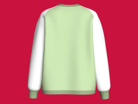 Girls Raglan Side Button-Up Sweatshirt 3D Model