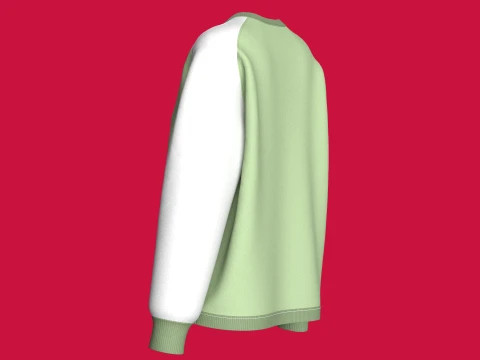 Girls Raglan Side Button-Up Sweatshirt 3D Model