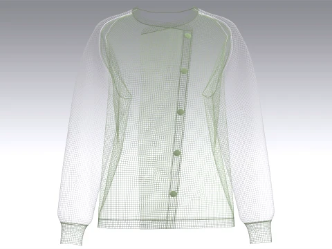 Girls Raglan Side Button-Up Sweatshirt 3D Model