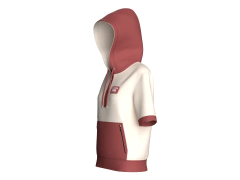 Girls Short Sleeve Quarter-Zip Hoodie 3D Model