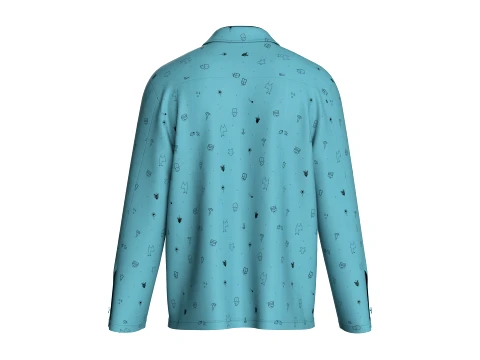Men All-Over Printed Button Up Shirt 3D Model
