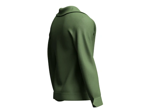 Men Button-Up Jacket With Flap Pockets 3D Model