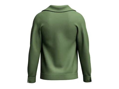 Men Button-Up Jacket With Flap Pockets 3D Model
