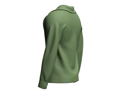 Men Button-Up Jacket With Flap Pockets 3D Model