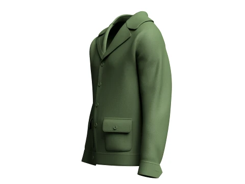 Men Button-Up Jacket With Flap Pockets 3D Model