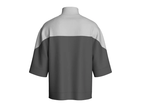 Men High Neck Drop-Shoulder Tshirt 3D Model