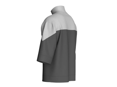 Men High Neck Drop-Shoulder Tshirt 3D Model