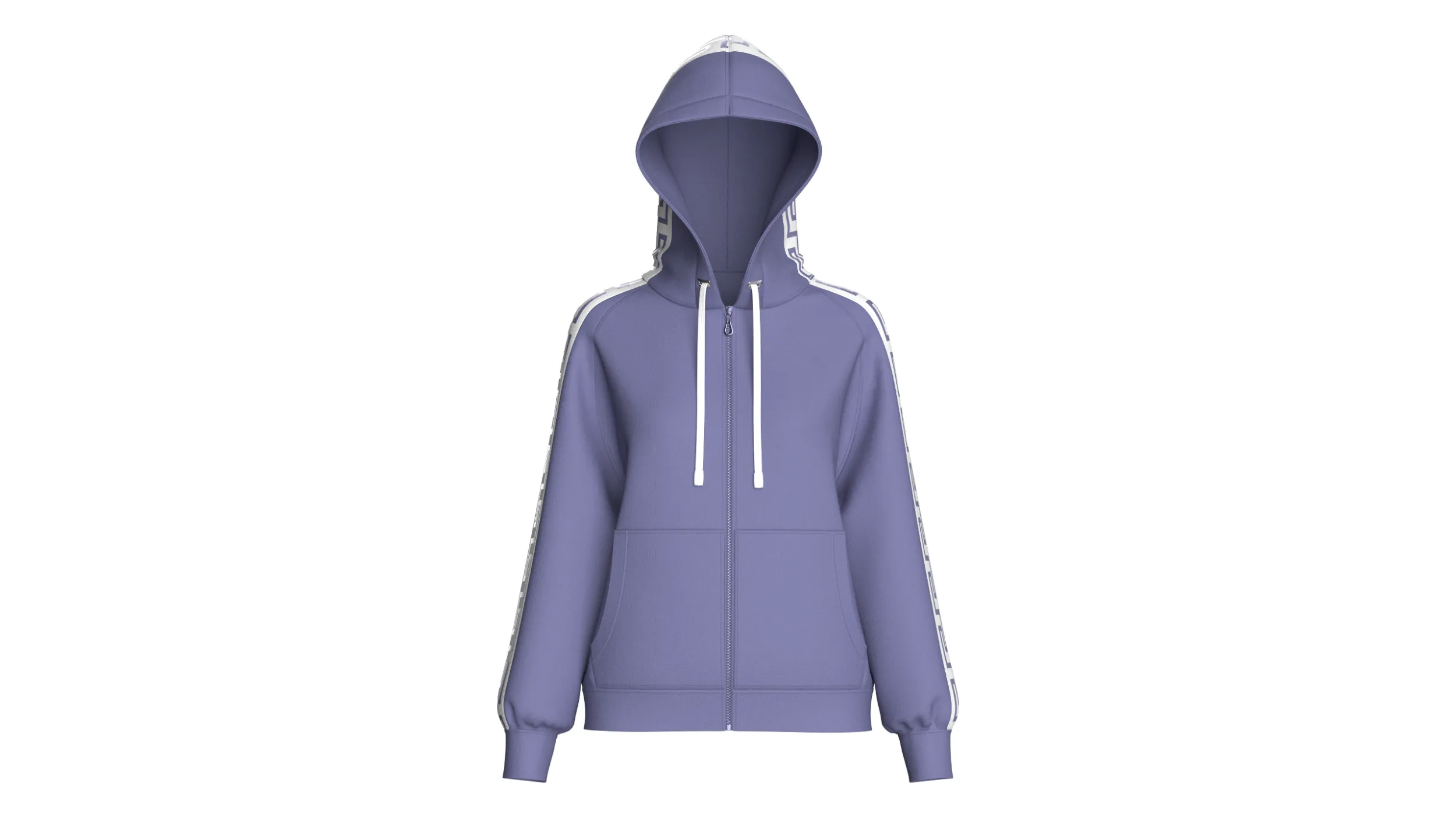 Girls Greek Key Side Taped Full-Zip Hoodie 3D Model .c4d .max .obj .3ds .fbx .stl .blend 