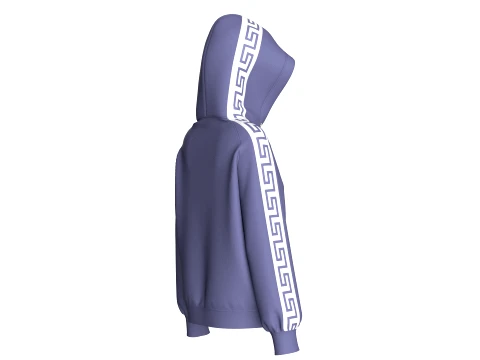 Girls Greek Key Side Taped Full-Zip Hoodie 3D Model