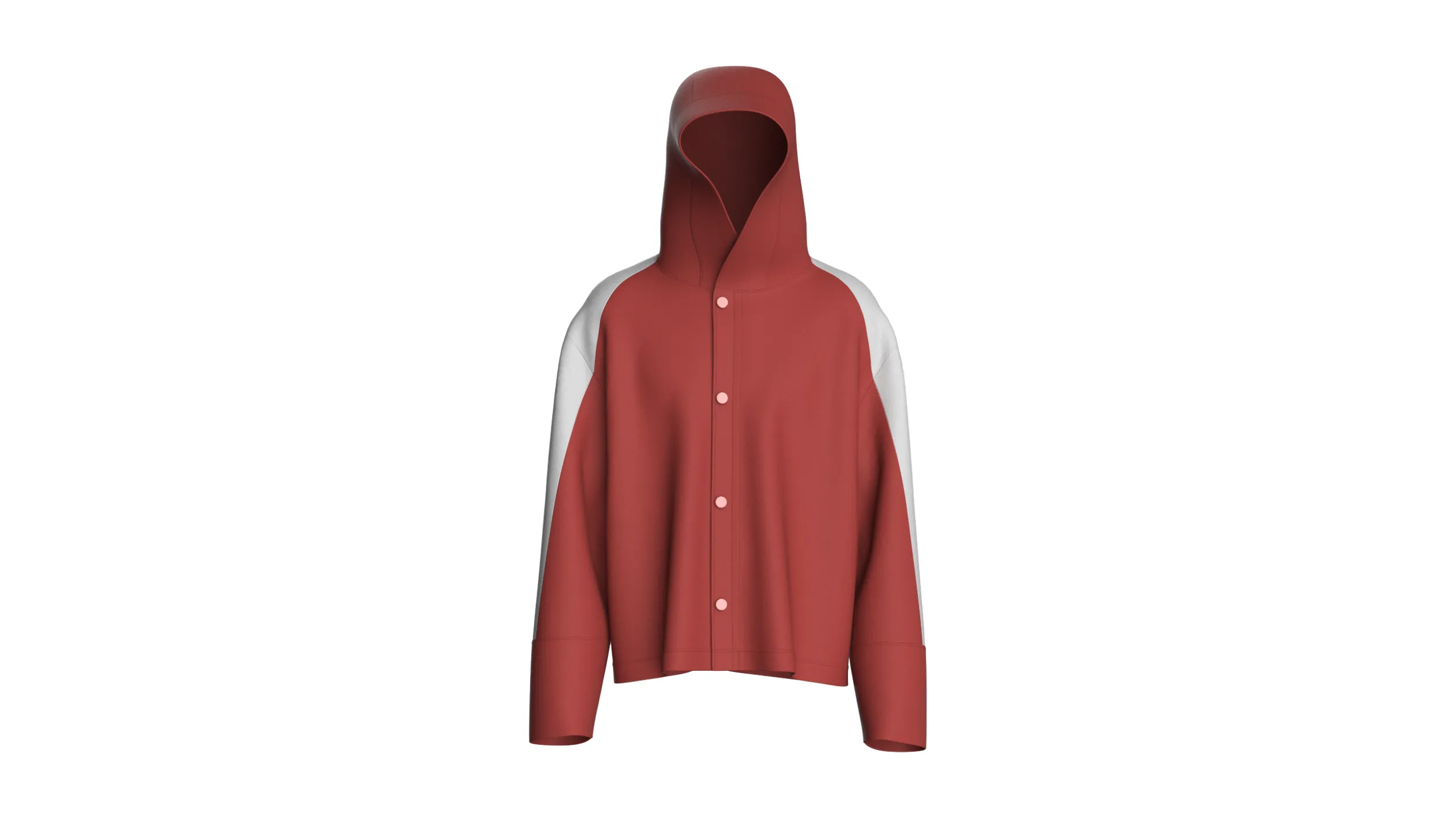Men Color-Blocked Hooded Jacket 3D Model .c4d .max .obj .3ds .fbx .stl .blend