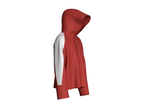 Men Color-Blocked Hooded Jacket 3D Model