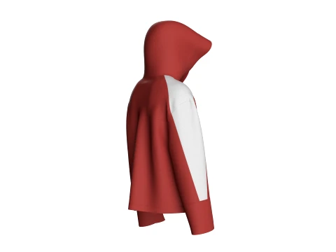Men Color-Blocked Hooded Jacket 3D Model