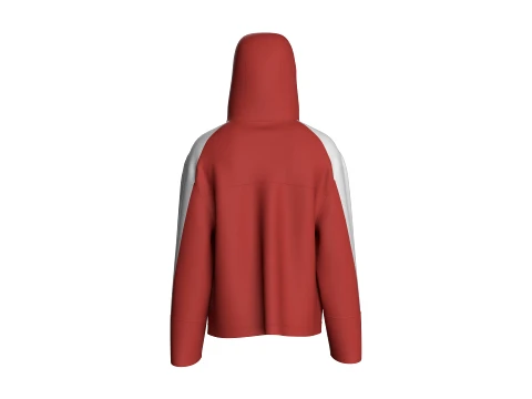 Men Color-Blocked Hooded Jacket 3D Model