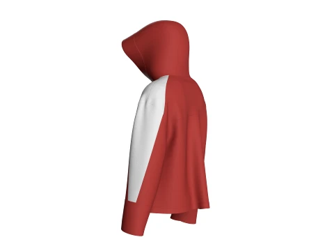 Men Color-Blocked Hooded Jacket 3D Model
