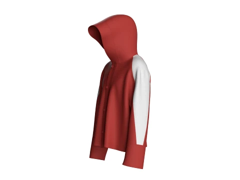 Men Color-Blocked Hooded Jacket 3D Model