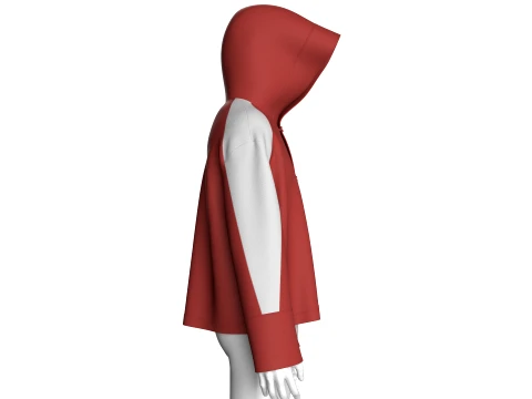 Men Color-Blocked Hooded Jacket 3D Model
