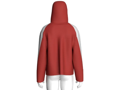 Men Color-Blocked Hooded Jacket 3D Model